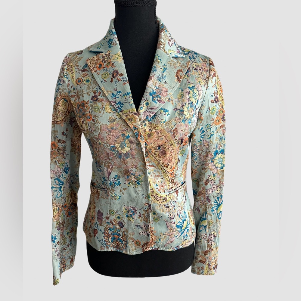 Pink Tartan brocade blazer